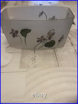 Jardinière En Verre Givre avec violettes