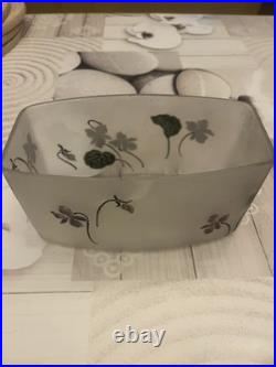 Jardinière En Verre Givre avec violettes