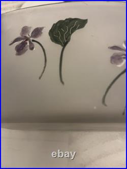 Jardinière En Verre Givre avec violettes