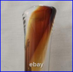 Jean-Claude NOVARO Vase Verre Soufflé BIOT Vintage Décor Argent Signé Art Glass