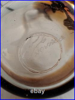 Jean-Claude NOVARO Vase Verre Soufflé BIOT Vintage Décor Argent Signé Art Glass