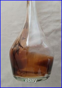 Jean-Claude NOVARO Vase Verre Soufflé BIOT Vintage Décor Argent Signé Art Glass