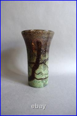 Jean-Claude Novaro (1943-2014) maître verrier vase en pâte de verre soufflée