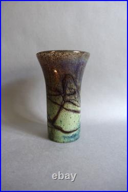 Jean-Claude Novaro (1943-2014) maître verrier vase en pâte de verre soufflée
