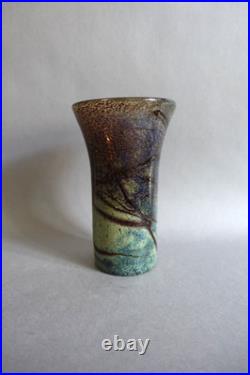 Jean-Claude Novaro (1943-2014) maître verrier vase en pâte de verre soufflée