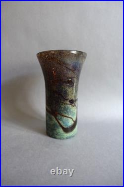 Jean-Claude Novaro (1943-2014) maître verrier vase en pâte de verre soufflée