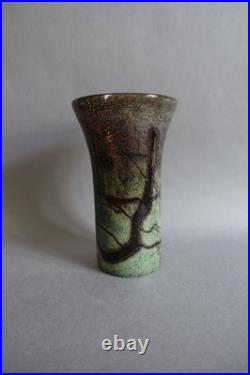 Jean-Claude Novaro (1943-2014) maître verrier vase en pâte de verre soufflée