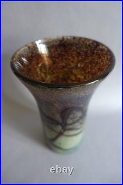 Jean-Claude Novaro (1943-2014) maître verrier vase en pâte de verre soufflée