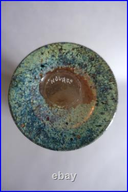 Jean-Claude Novaro (1943-2014) maître verrier vase en pâte de verre soufflée