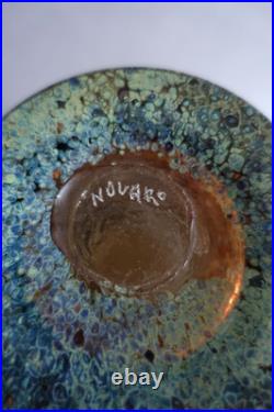 Jean-Claude Novaro (1943-2014) maître verrier vase en pâte de verre soufflée