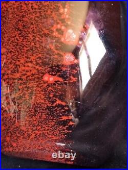 Jean-Claude Novaro / Vase en verre teinté poudré rouge-noir puissant / 1975