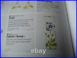 Joli Vase Rouleau Decor Floral Emaille Legras Modele Boreal H 31 CM