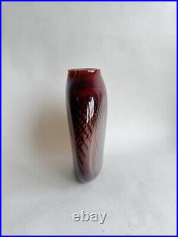 Joli Vase Vintage verre multicolore multicouche signé Nicolas Morin 1987 design