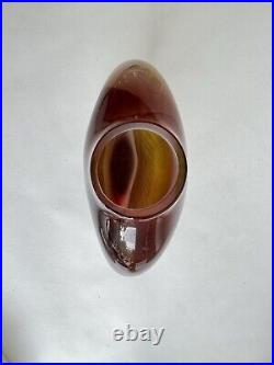 Joli Vase Vintage verre multicolore multicouche signé Nicolas Morin 1987 design