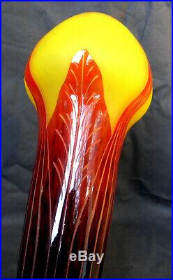 Joli grand Vase Schneider le verre francais, 40 cm, parfait, era daum Gallé 192