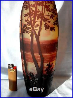 Joli grand vase d'argental par Paul Nicolas, 35 cm, parfait, era daum Galle