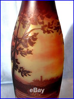 Joli grand vase d'argental par Paul Nicolas, 35 cm, parfait, era daum Galle