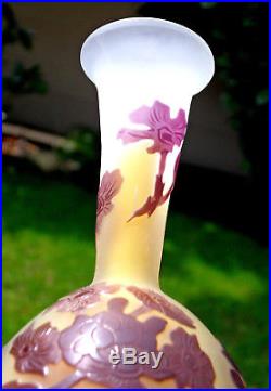 Joli vase soliflore Galle fleurs des champs, parfait, era daum 1900