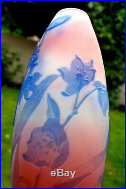 Joli vase soliflore Galle, rares couleurs, era daum schneider 1900, NO COPY