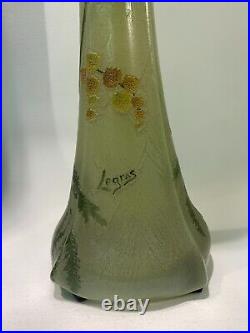 LEGRAS, Calypso model vase decorated with Mimosas Vase au décor de Mimosas