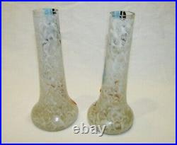 LEGRAS RARE PAIRE DE VASES ANCIENS EMAILLES SIGNES / 2 enameled signed vases