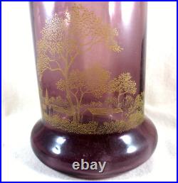 - LEGRAS Vase tube RIVOLI -décor d'un Monoplan et dorures- circa 1910 - LEGRAS Vase tube RIVOLI -décor d'un Monoplan et dorures- circa 1910