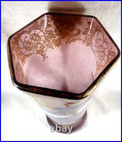 - LEGRAS Vase tube RIVOLI -décor d'un Monoplan et dorures- circa 1910 - LEGRAS Vase tube RIVOLI -décor d'un Monoplan et dorures- circa 1910