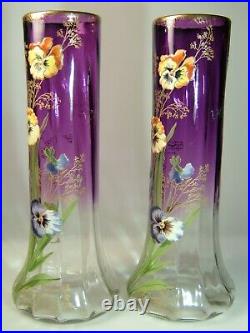 LEGRAS paire de vases émaillés, modèle LAMARTINE / Montjoye