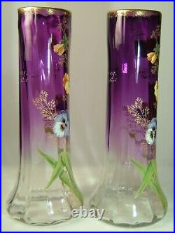LEGRAS paire de vases émaillés, modèle LAMARTINE / Montjoye