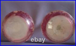 LEGRAS, très belle paire de vases en verre émaillé, série Rubis