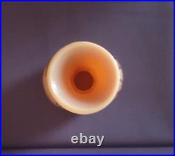 LEGRAS, très joli vase en verre ambré doublé beige, série Les Algues