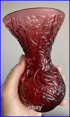 Lalique France Vase En Cristal Modèle Arabesque Lalique France Vase En Cristal Modèle Arabesque