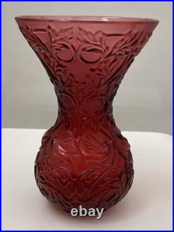 Lalique France Vase En Cristal Modèle Arabesque Lalique France Vase En Cristal Modèle Arabesque