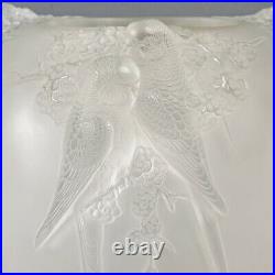 Lalique France Vase Perruches Cire Perdue Cristal Crystal Lost Wax 49 Pieces New
