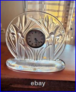 Lalique -PETITE PENDULE SIGNEE LALIQUE FRANCE AVEC ALARME