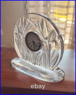 Lalique -PETITE PENDULE SIGNEE LALIQUE FRANCE AVEC ALARME