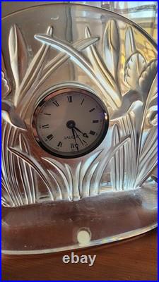 Lalique -PETITE PENDULE SIGNEE LALIQUE FRANCE AVEC ALARME