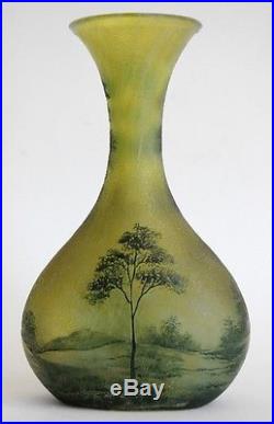 Lamartine vase Art Nouveau, gravé à l'acide, signé et numéroté era Daum Gallé