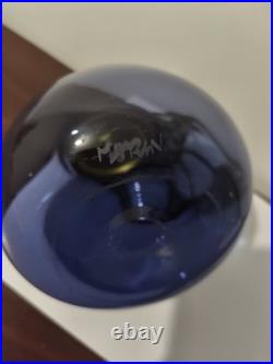 Lampe En Verre Signé Claude Morin Vintage