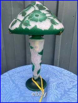 Lampe champignon de Vianne, décor floral, multicouche