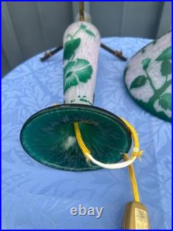 Lampe champignon de Vianne, décor floral, multicouche