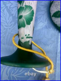 Lampe champignon de Vianne, décor floral, multicouche