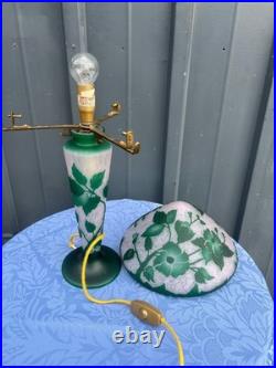 Lampe champignon de Vianne, décor floral, multicouche