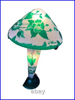 Lampe champignon de Vianne, décor floral, multicouche