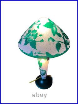 Lampe champignon de Vianne, décor floral, multicouche
