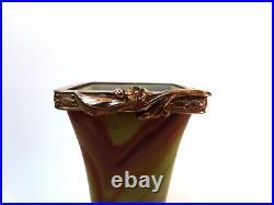 Landier vase sèvres verre Lithyalin marbré agate pierre dure vers 1900