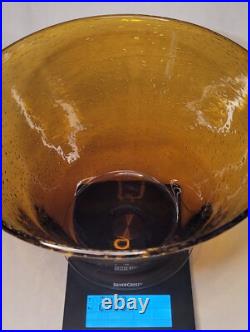 Large grand saladier verre de biot ambré verrerie de Biot 30cm diametre 2.4kg