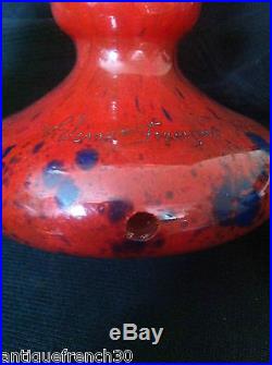 Le verre Français rare grand vase 42cm modèle ombelles Schneider art glass verre