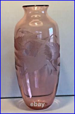 Legras Grand Vase Montebello Décor Martin-pêcheurs Signé No Daum Gallé Muller