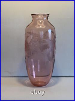 Legras Grand Vase Montebello Décor Martin-pêcheurs Signé No Daum Gallé Muller